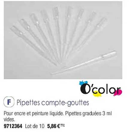 pipettes compte-gouttes o'color