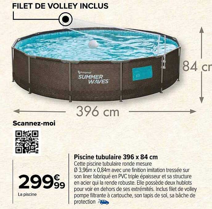 piscine tubulaire 396 x 84cm summer waves