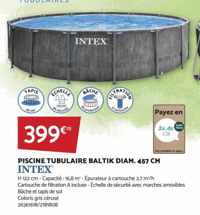 piscine tubulaire baltik diam. 457 cm intex