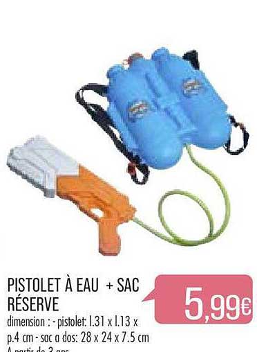 Pistolet à Eau + Sac Réserve