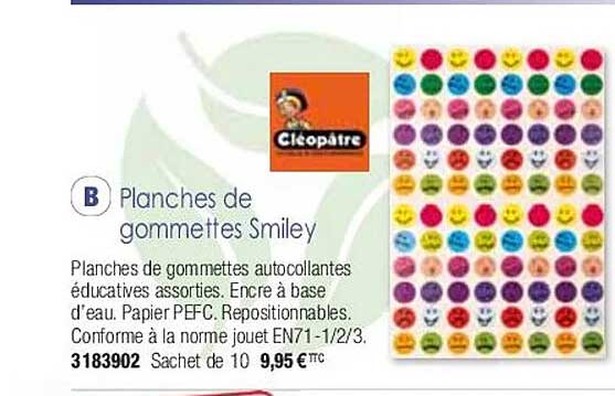 planches de gommettes smiley cléopâtre