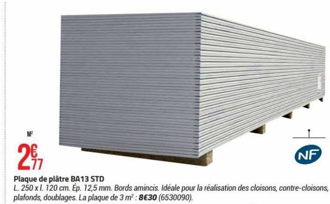 plaque de plâtre ba13 std