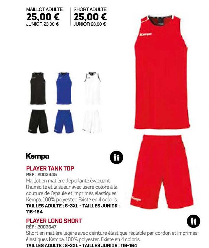 Player Tank Top, Player Long Short Kempa