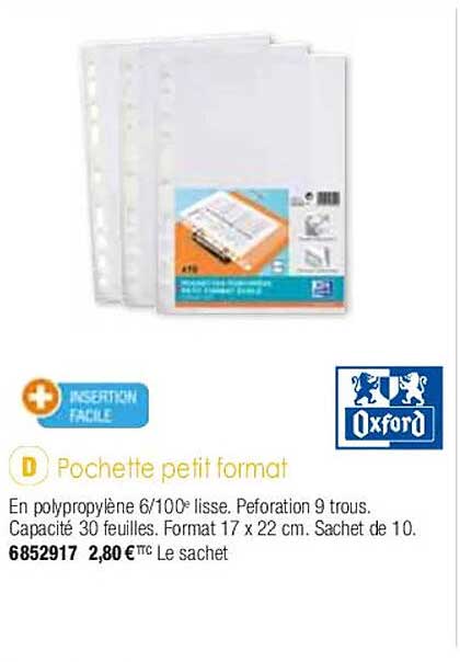 pochette petit format oxford