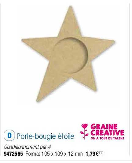 porte-bougie étoile graine créative