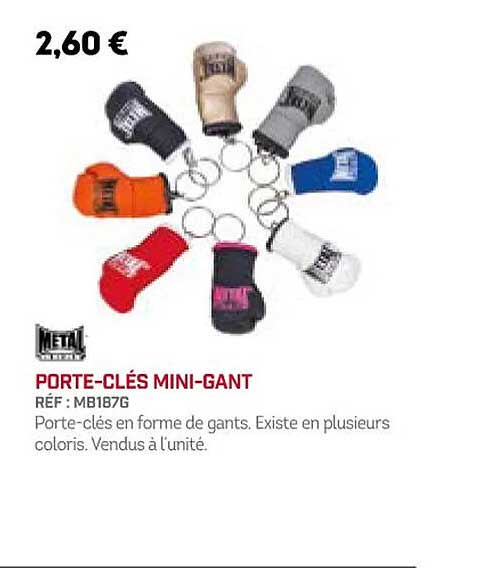 porte-clés mini-gant metal boxe