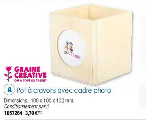 pot à crayons avec cadre photo graine créative