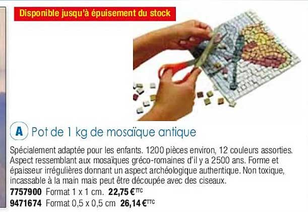 pot de 1 kg de mosaïque antique