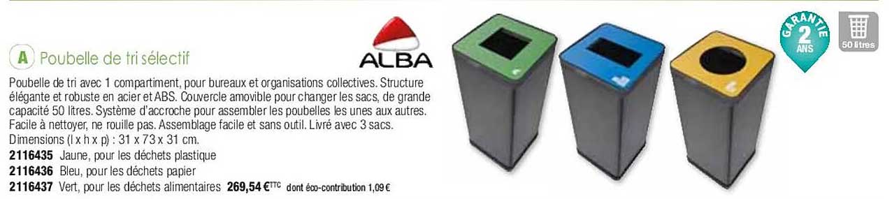 Poubelle De Tri Sélectif Alba