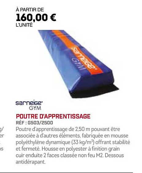 poutre d'apprentissage sarneige gym