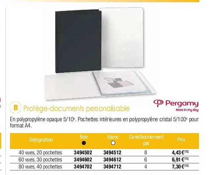 protège-documents personnalisable pergamy