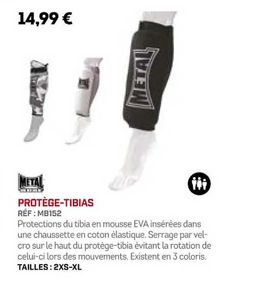 protège-tibias metal boxe