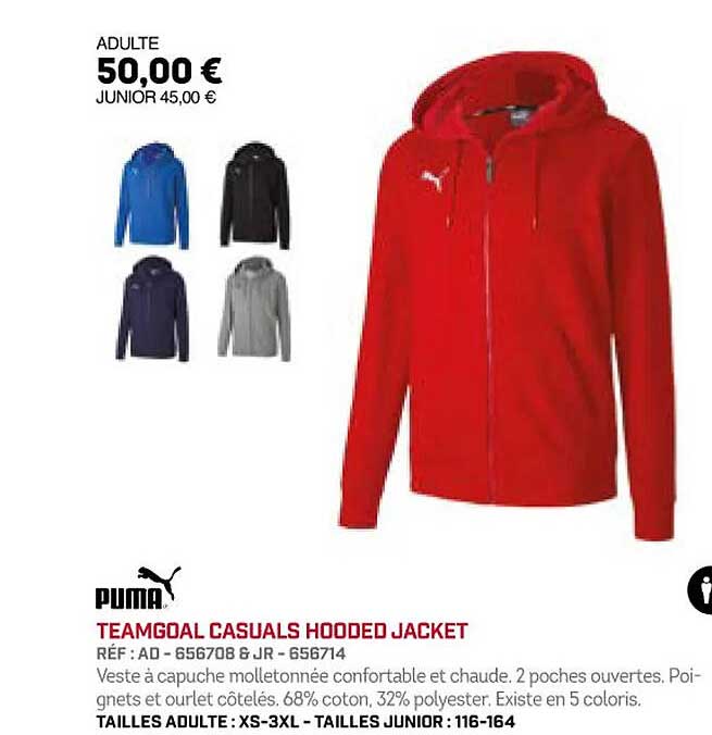 puma teamgoal casuals hooded jacket