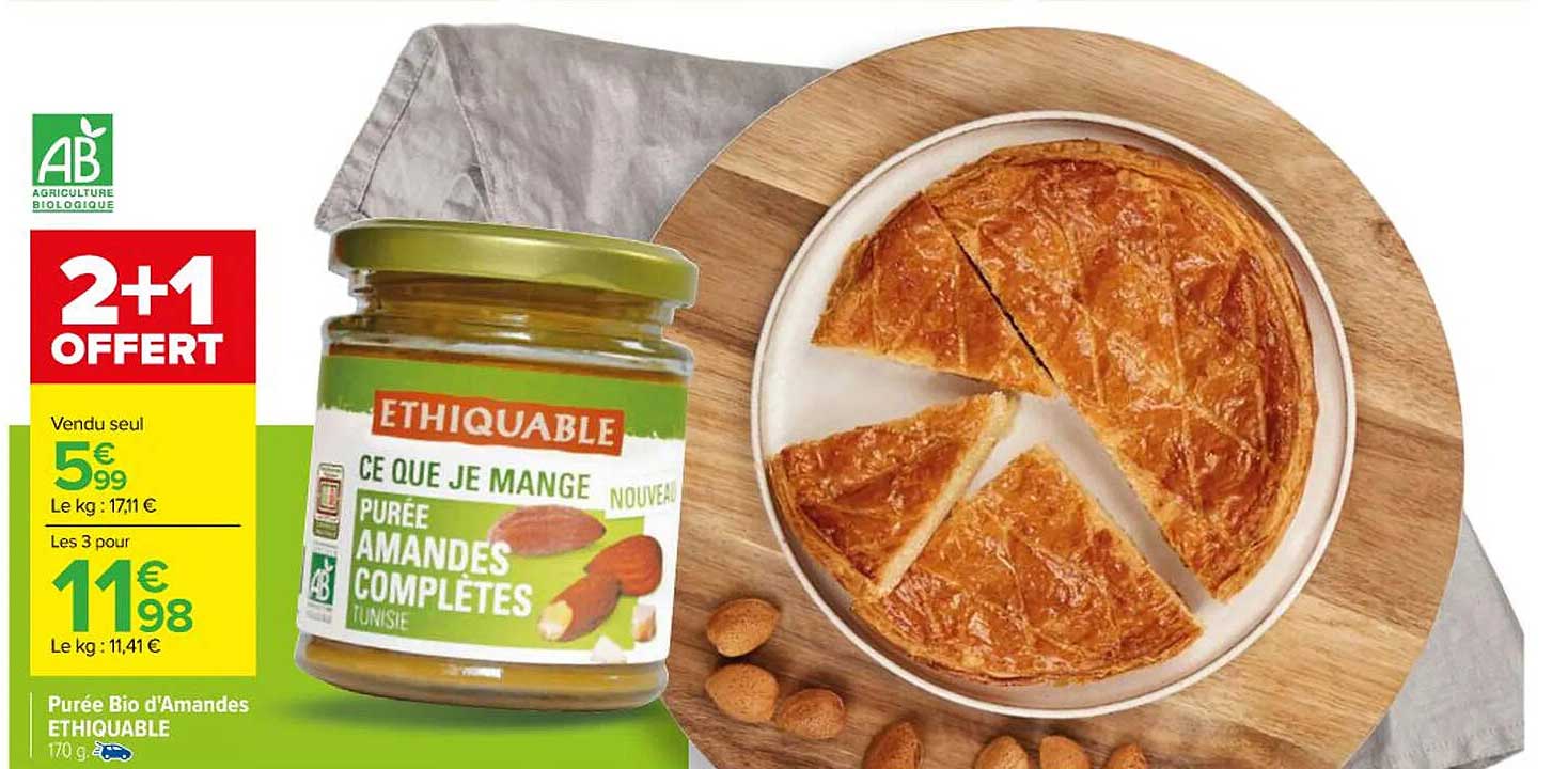 purée bio d'amandes éthiquable