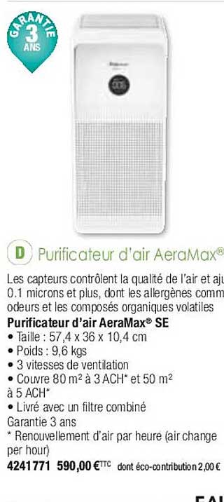 purificateur d'air aeraMax