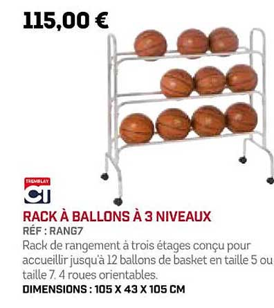 rack à ballons à 3 niveaux
