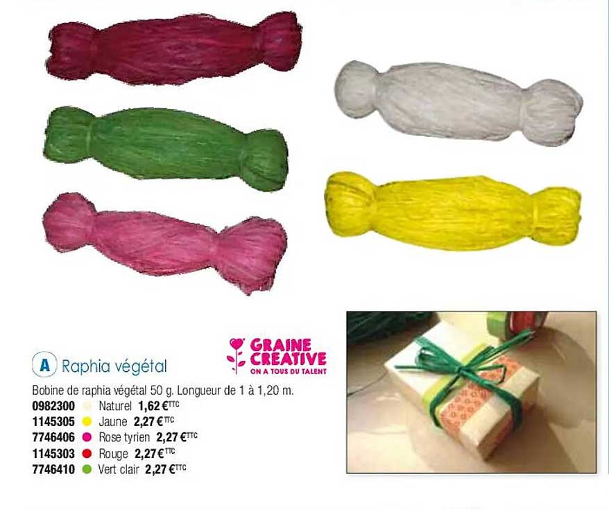 raphia végétal graine créative