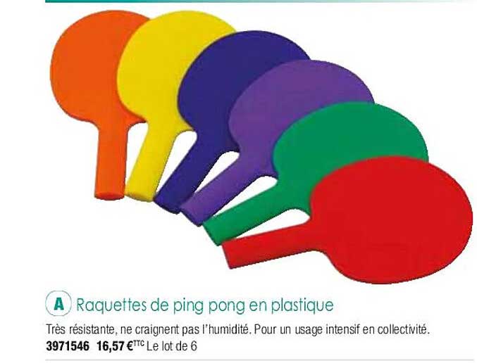 raquettes de ping pong en plastique