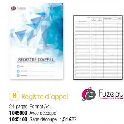 registre d'appel fuzeau