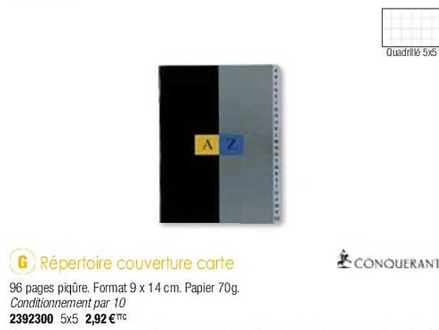 Répertoire Couverture Carte Conquerant