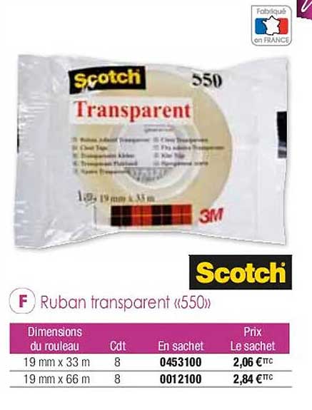 Ruban Transparent «550» Scotch
