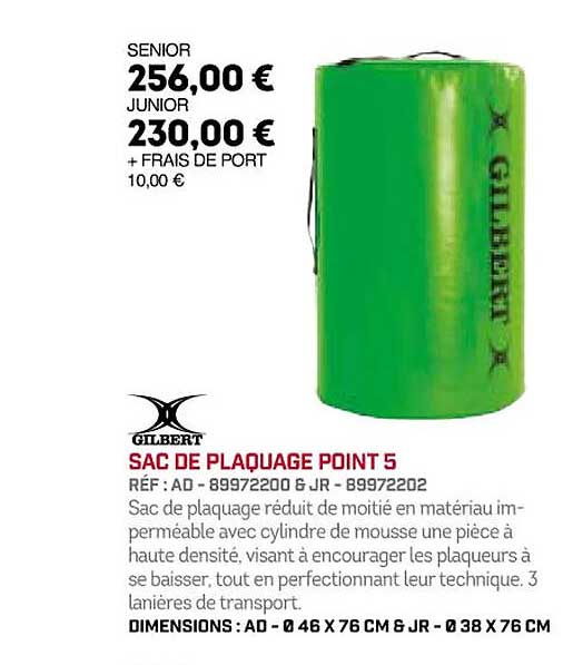 sac de plaquage point 5 gilbert