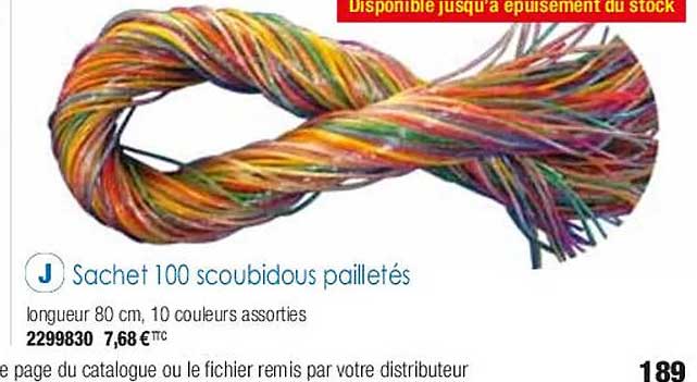 Sachet 100 Scoubidous Pailletés