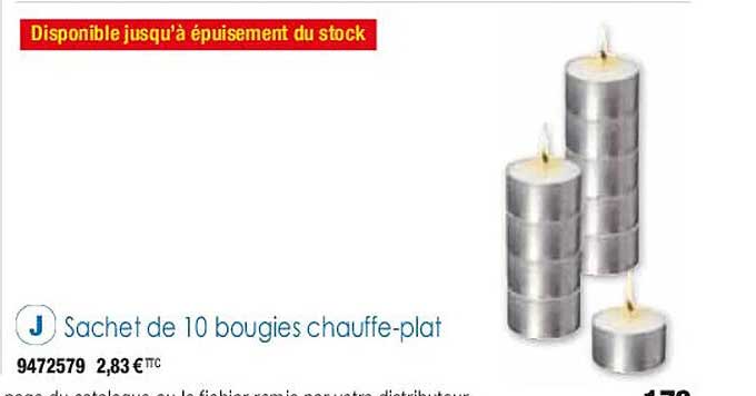 sachet de 10 bougies chauffe-plat