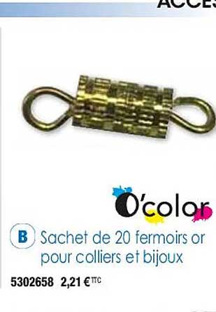 sachet de 20 fermoirs or pour colliers et bijoux o'color