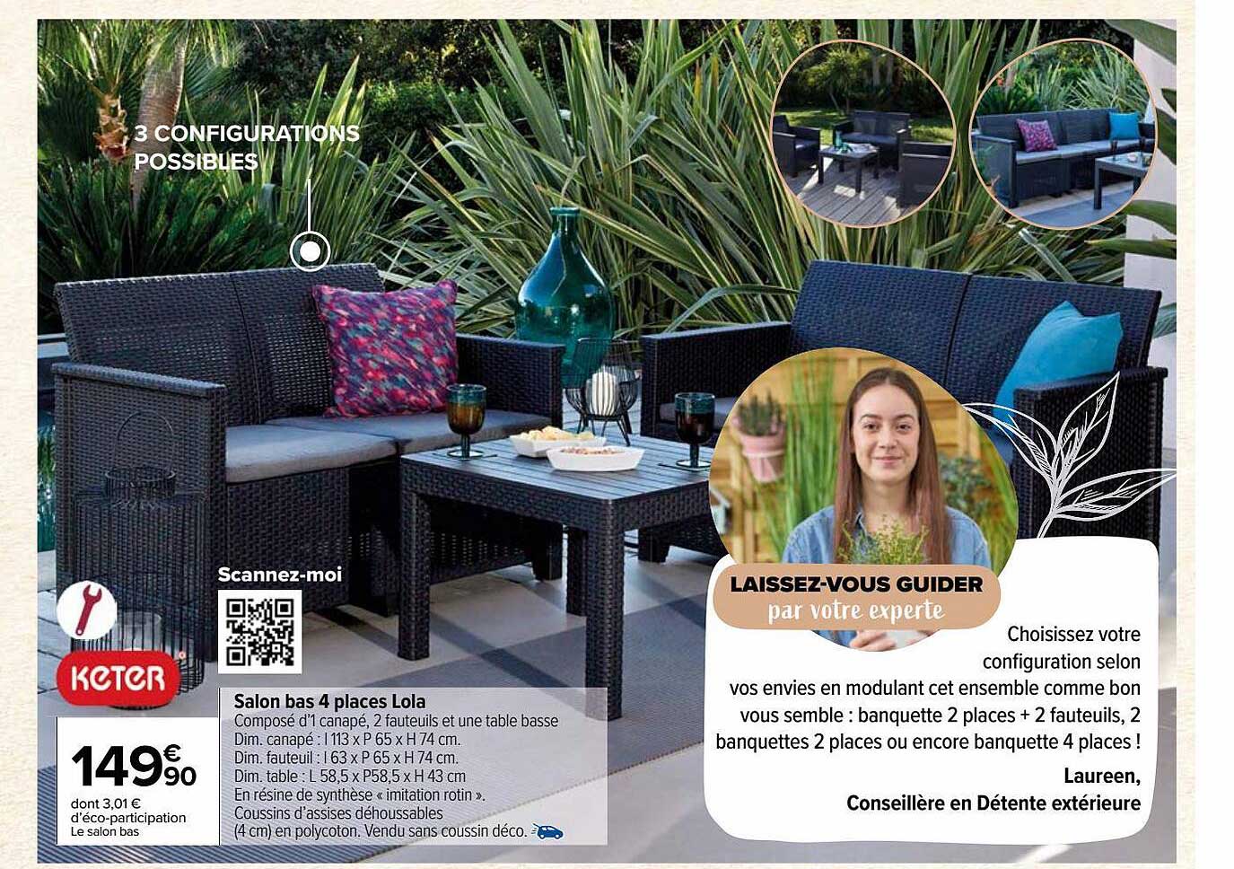 Salon Bas 4 Places Lola