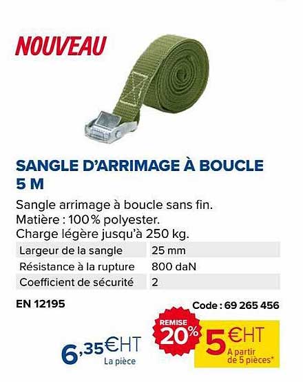 sangle d'arrimage à boucle 5m