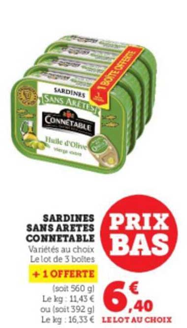 sardines sans arêtes connetable