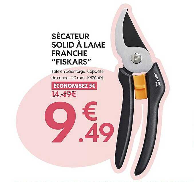 sécateur solid à lame franche fiskars