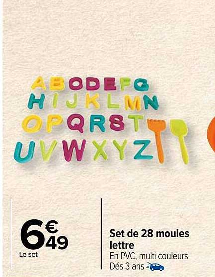 set de 28 moules lettre