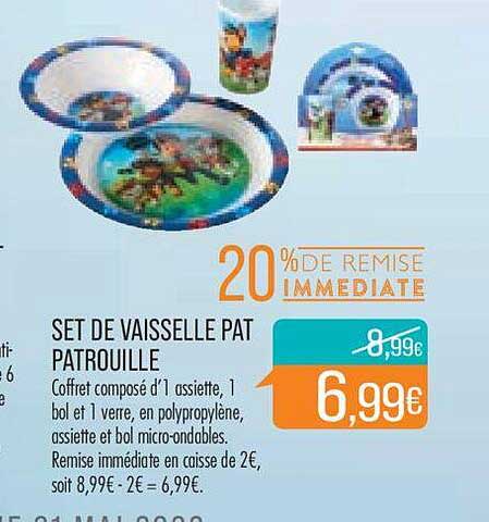 set de vaisselle pat patrouille