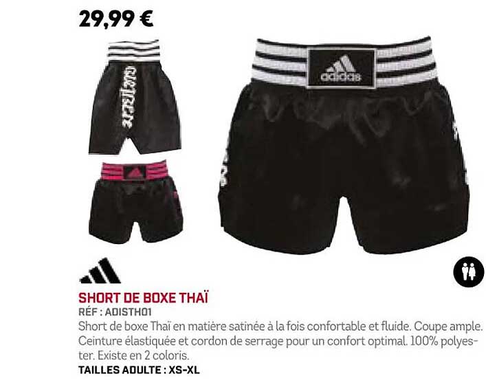 short de boxe thaï adidas