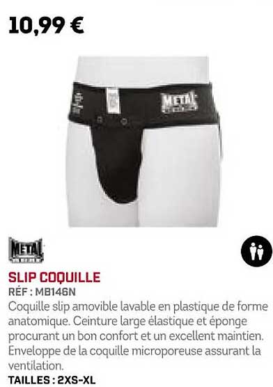 slip coquille metal boxe