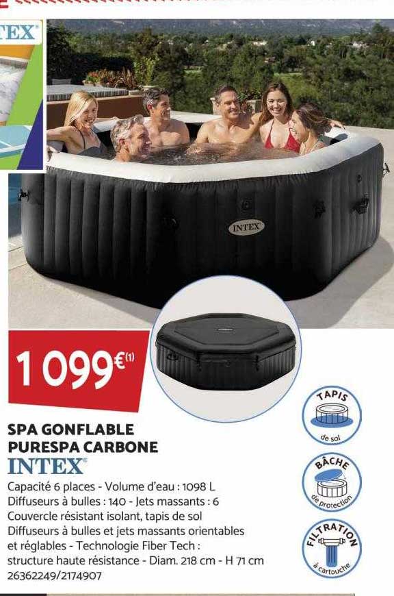 spa gonflable purespa carbone intex