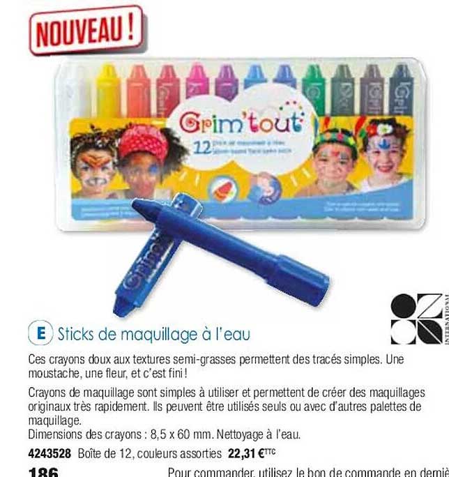 sticks de maquillage à l'eau