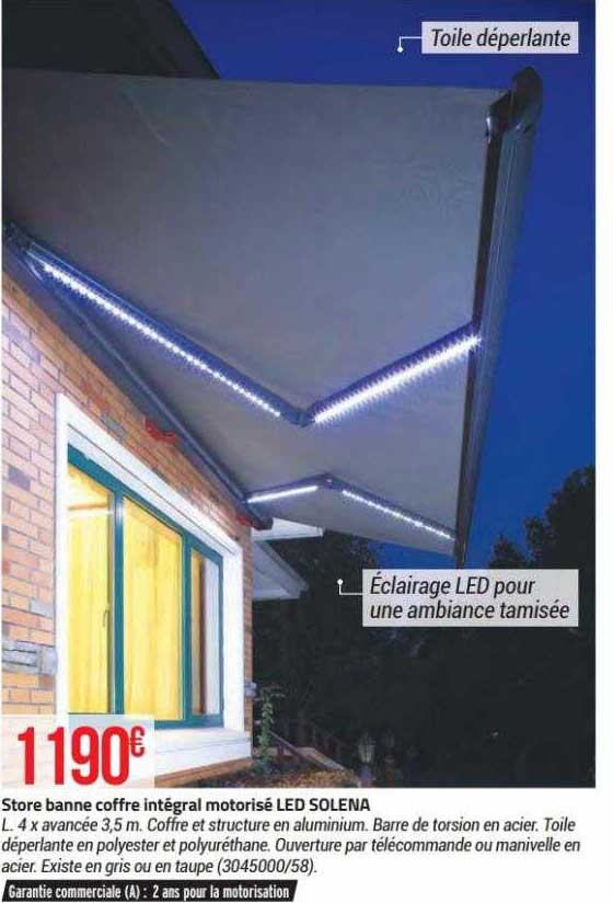 store banne coffre intégral motorisé led solena