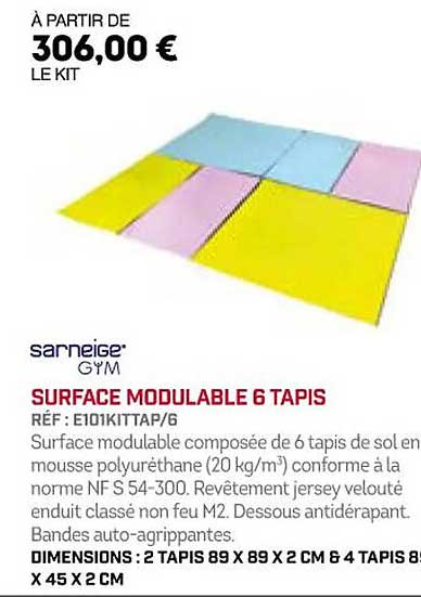 Surface Modulable 6 Tapis Sarneige Gym