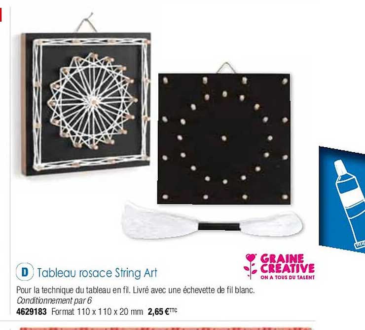 tableau rosace string art graine créative