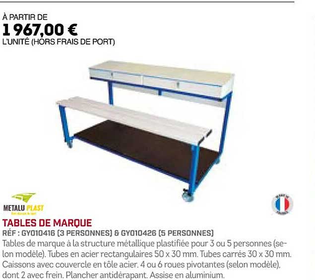 tables de marque metalu plast