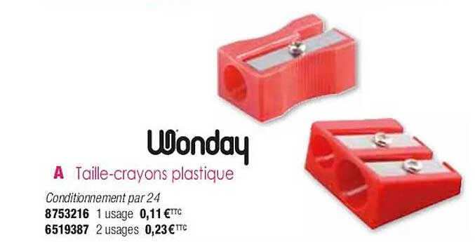 taille-crayons plastique wonday
