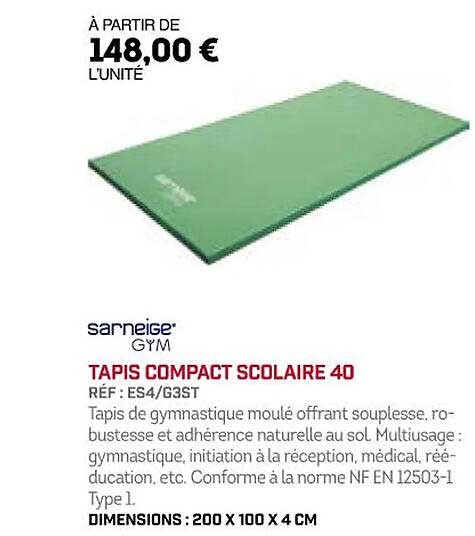 Tapis Compact Scolaire 40 Sarneige Gym