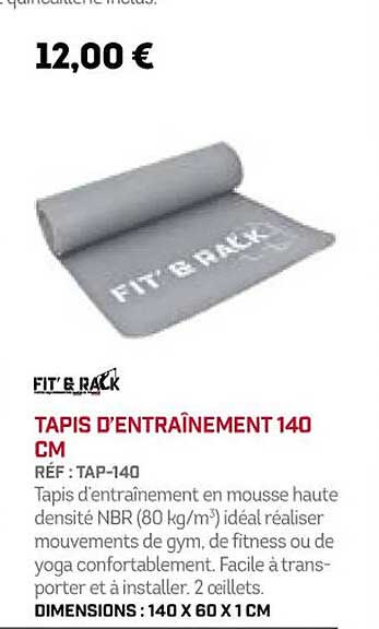 tapis d'entraînement 140 cm fit' & rack
