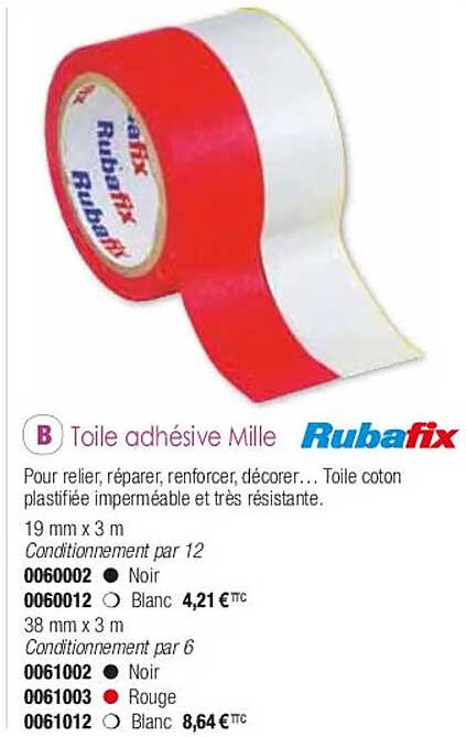 toile adhésive mille rubafix