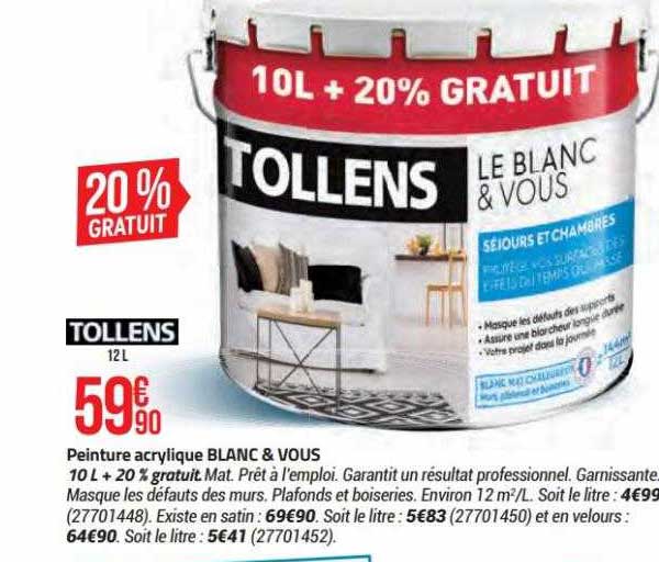 tollens peinture acrylique blanc & vous