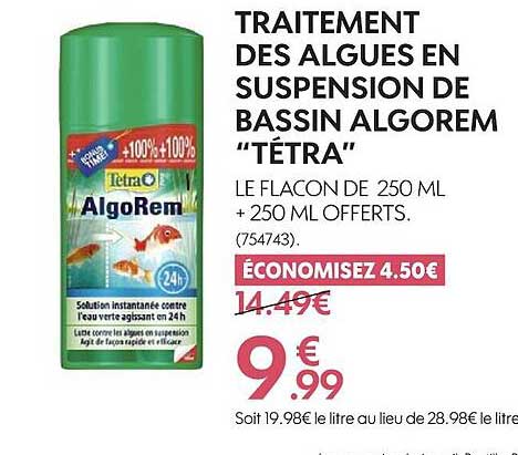 traitement des algues en suspension de bassin algorem tétra