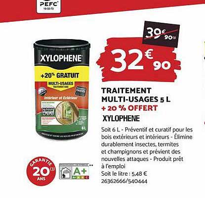 traitement multi-usages 5 l + 20% offert xylophene